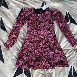 Zara Boho floral mini dress with Cutout back size M